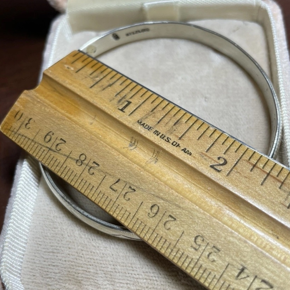 Beautiful Native Sterling Silver Bangle - image 2
